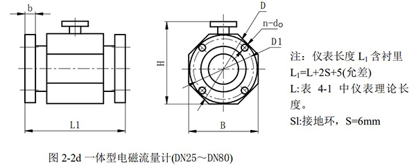 原水流量计外形尺寸图二